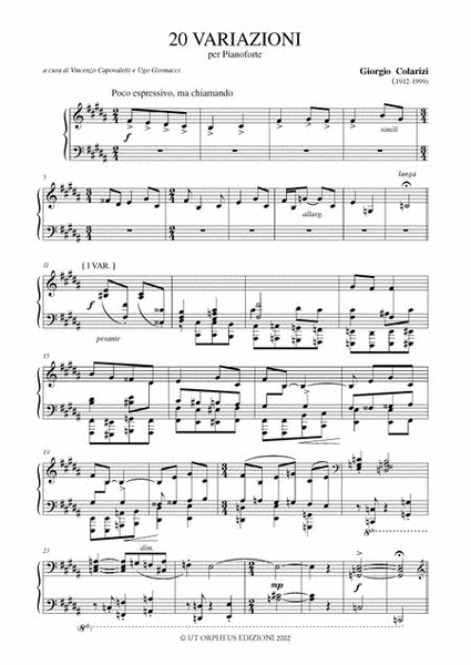 20 Variations for Piano (1929)
