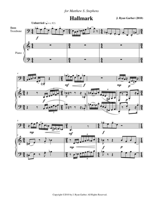 Hallmark (for Bass Trombone and Piano)