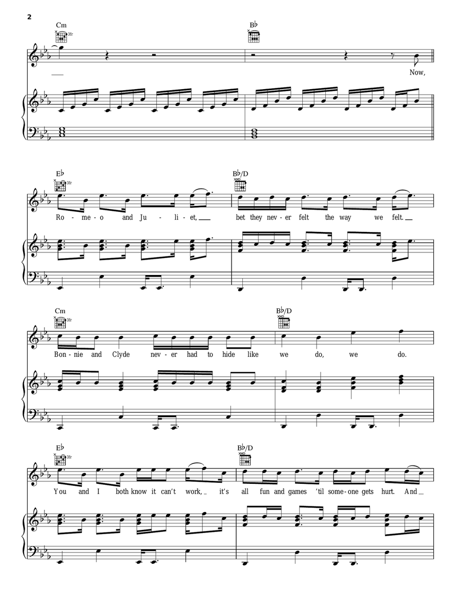 Stuck In The Moment Piano, Vocal, Guitar scores gallery preview page 2