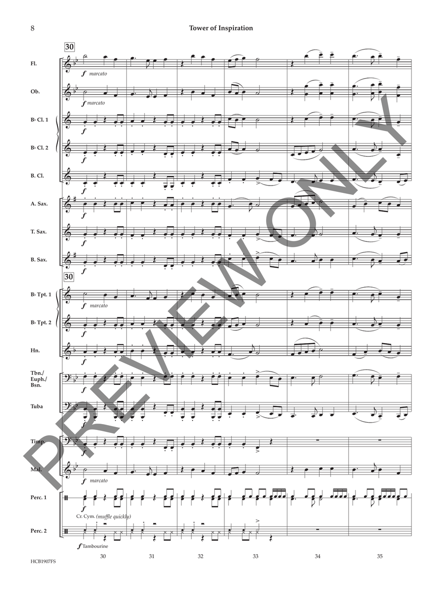 Tower of Inspiration (Score) Concert Band scores gallery preview page 9