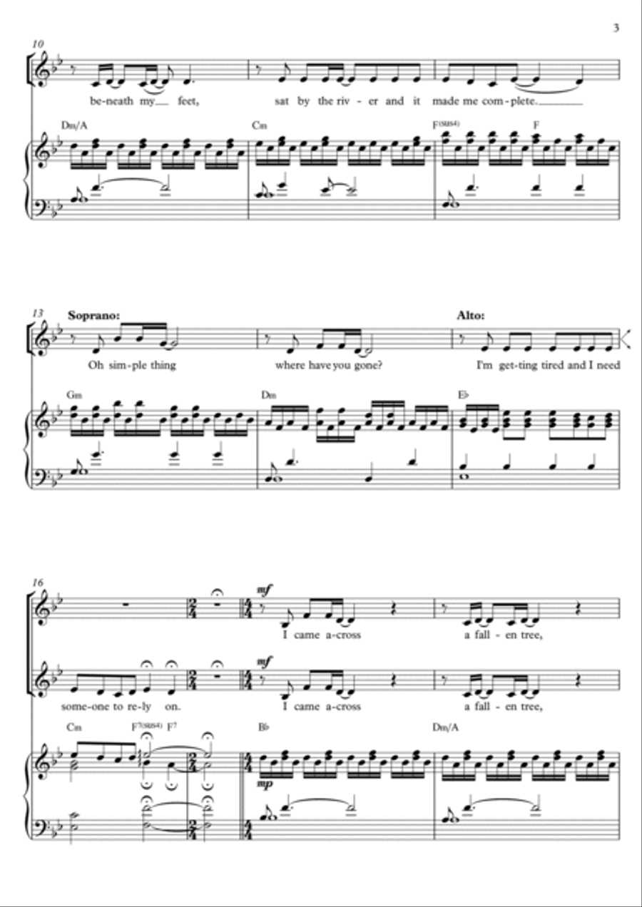 Somewhere Only We Know SSA scores gallery preview page 3