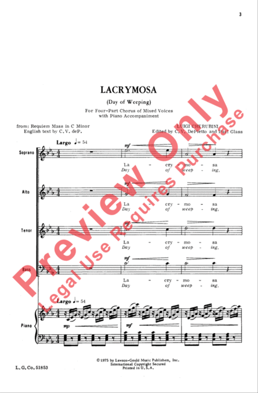 Lacrymosa 4-Part scores gallery preview page 3