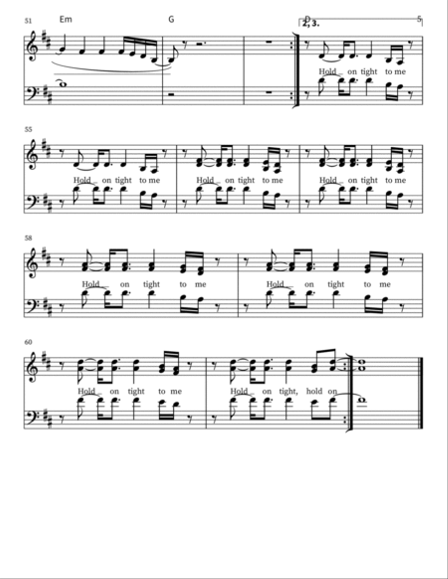 Hold On Tight Hold On Tight 3-Part scores gallery preview page 5