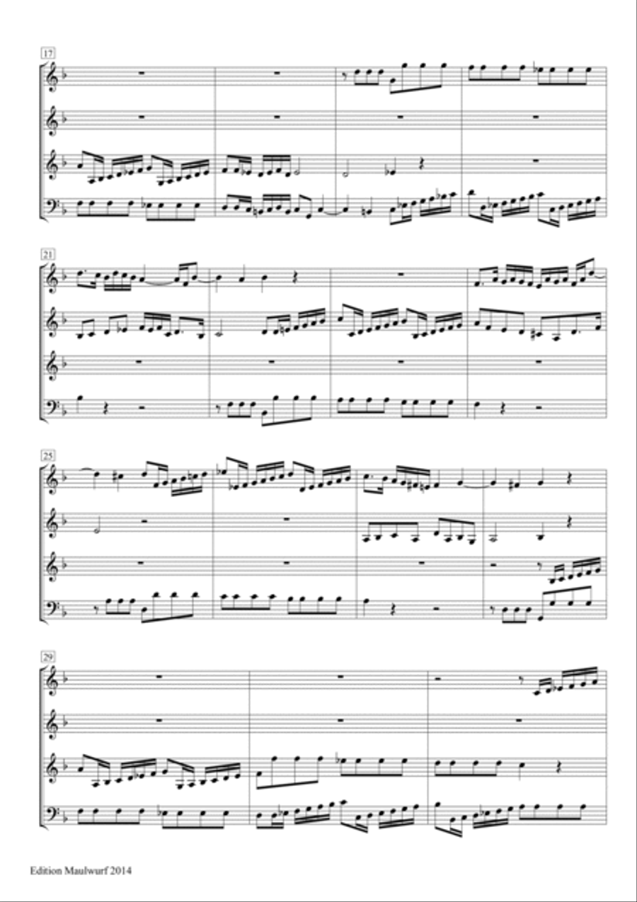 2 Fugues on the Magnificat Brass Quartet scores gallery preview page 4