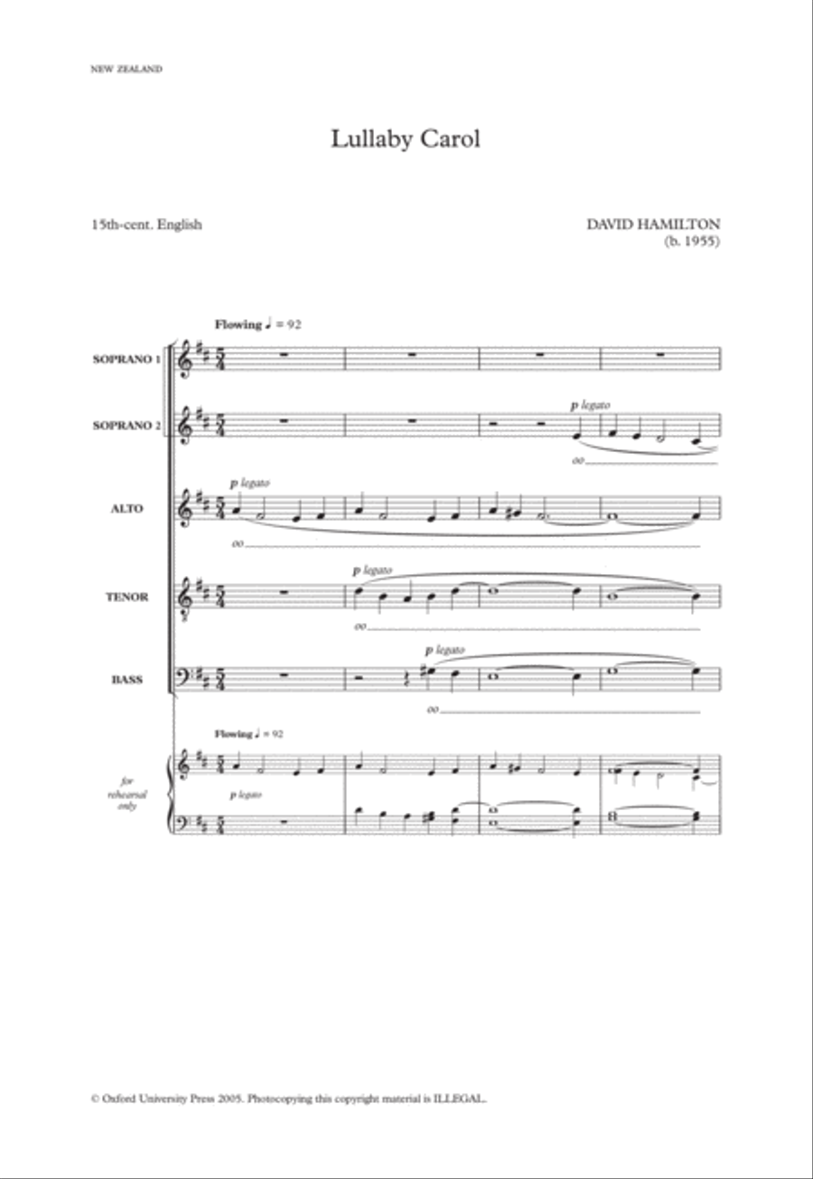 Lullaby Carol Lullaby Carol SSATB scores gallery preview page 1