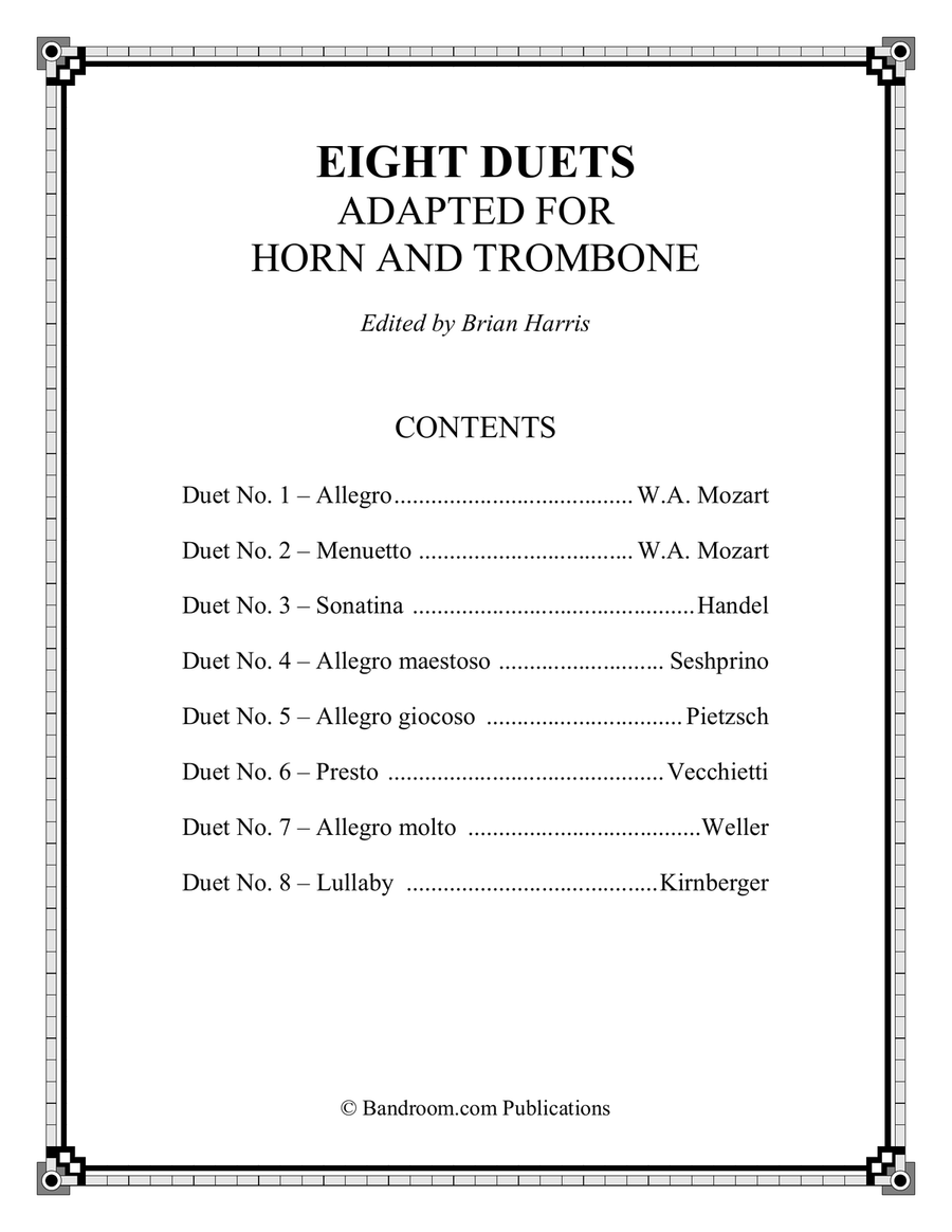 EIGHT DUETS FOR HORN AND TROMBONE Brass Duet scores gallery preview page 3