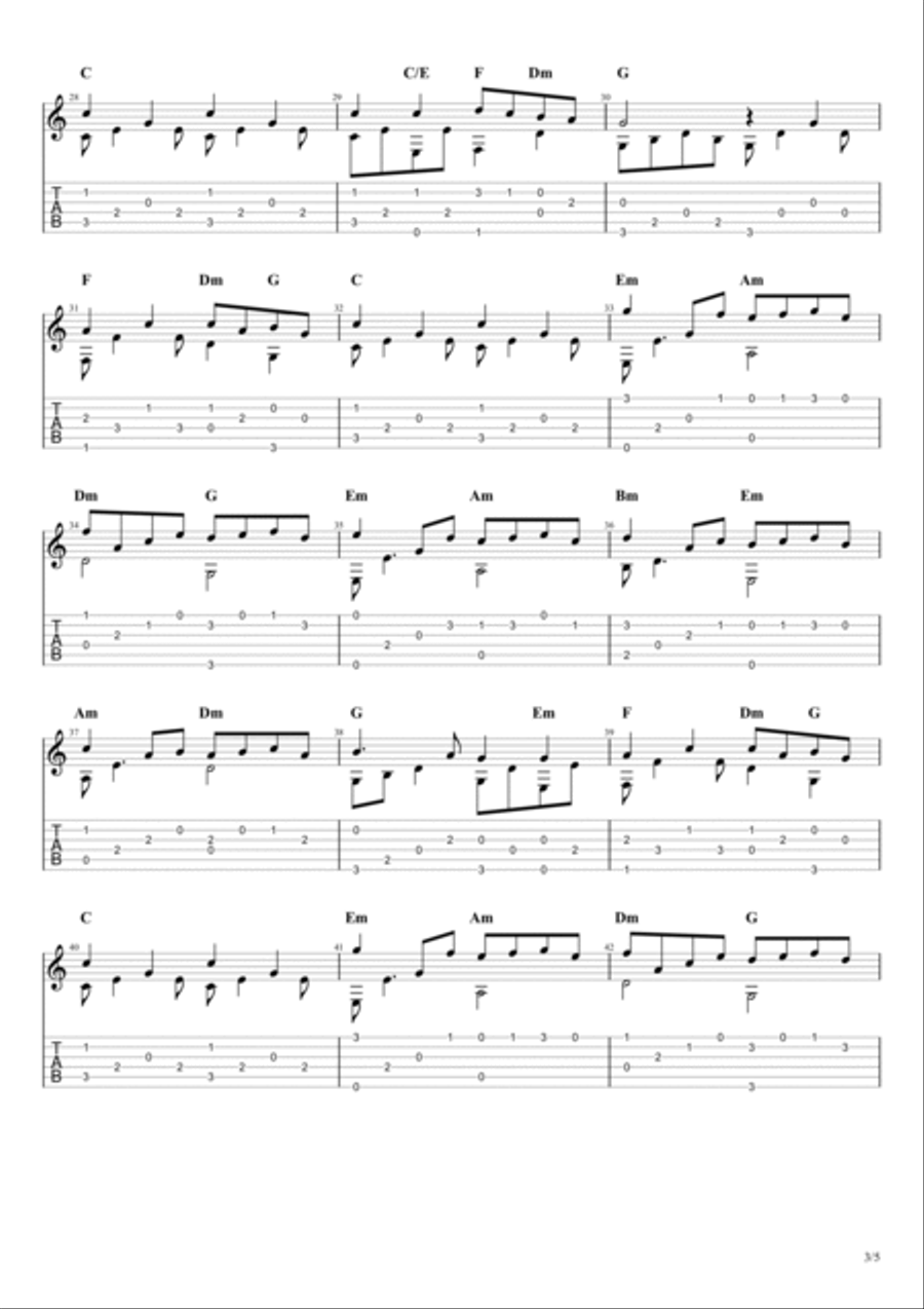 Ding Dong Merrily on High Guitar Tablature scores gallery preview page 3