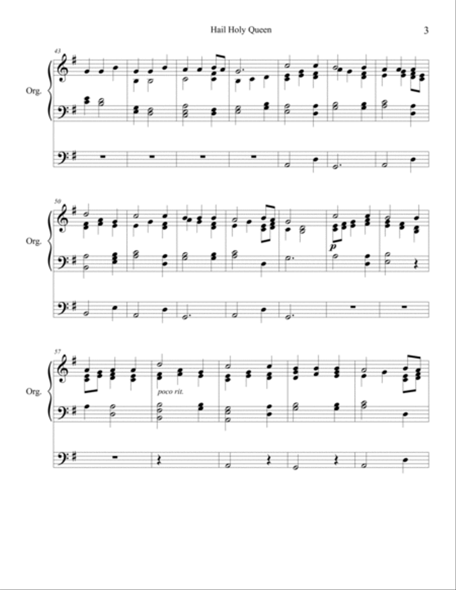 Hail Holy Queen Organ Solo scores gallery preview page 3