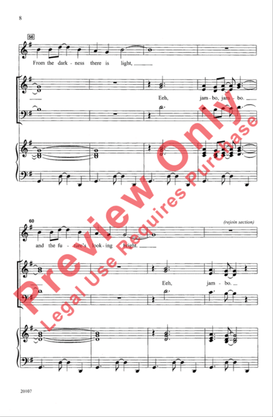 Jambo, Karibu Kwa Afrika Jambo, Karibu Kwa Afrika 3-Part scores gallery preview page 8