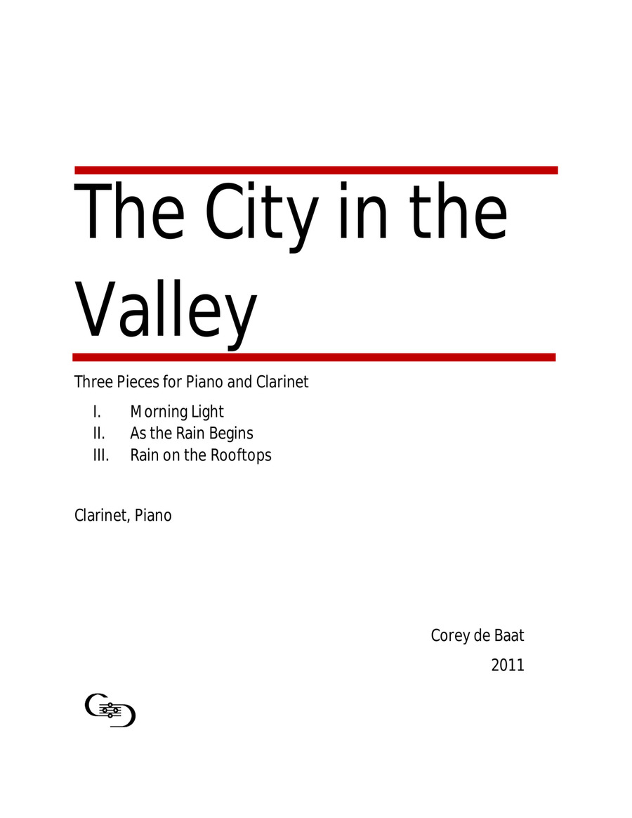 The City in the Valley: Three Pieces for Piano and Clarinet Clarinet Solo scores gallery preview page 1