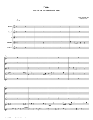Fugue 23 from Well-Tempered Clavier, Book 2 (Flute Quintet)