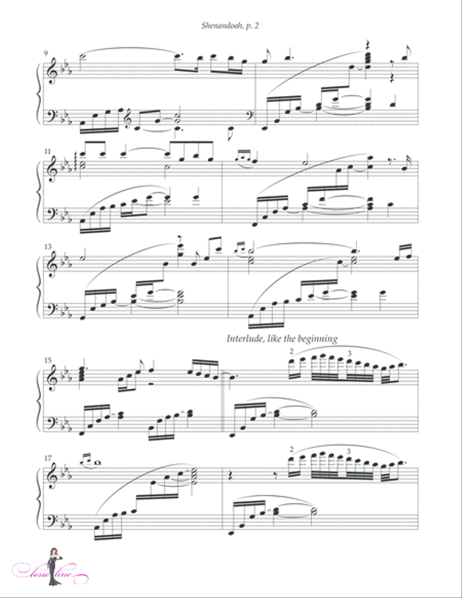 Shenandoah Piano Solo scores gallery preview page 3