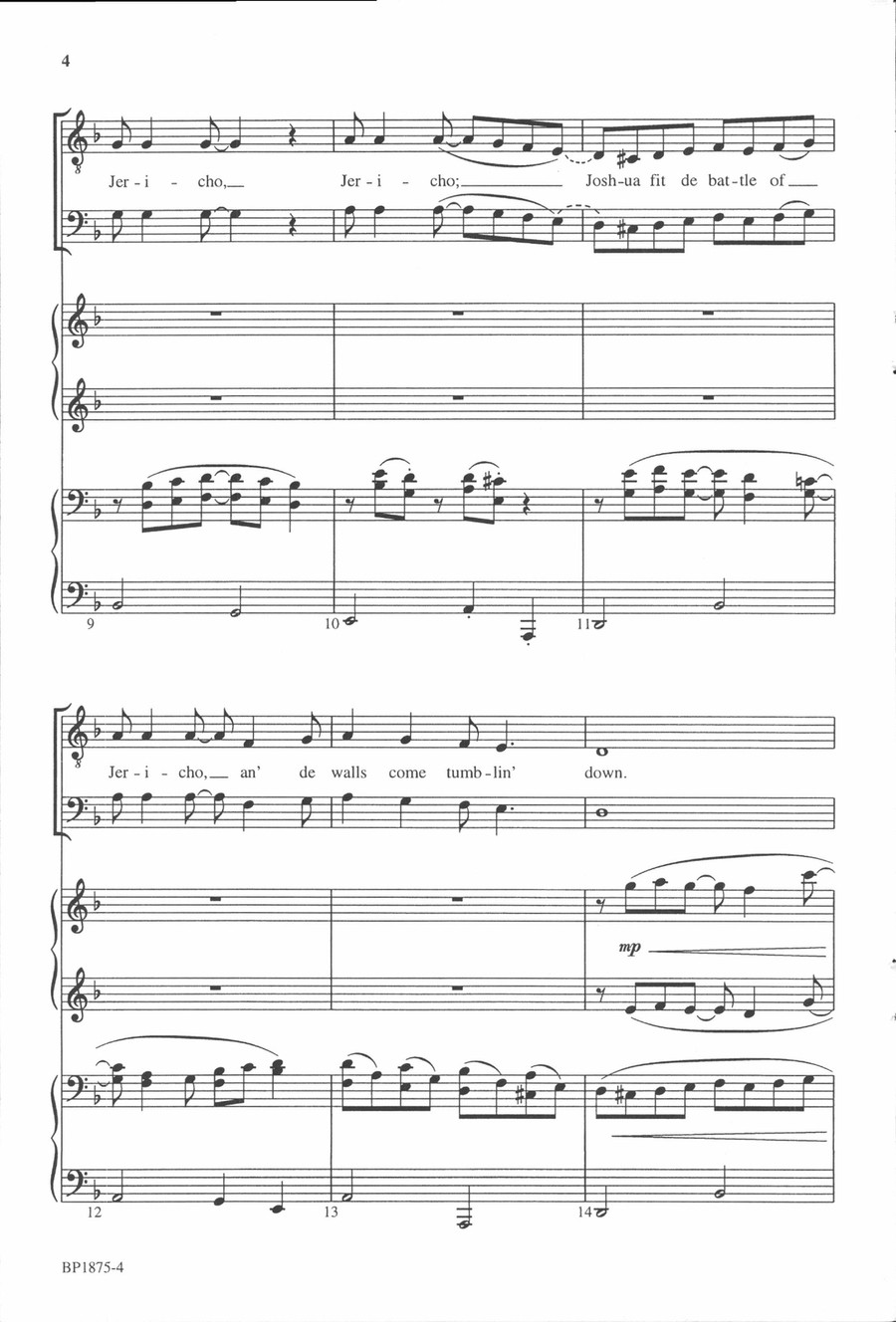 Joshua Fit de Battle of Jericho - TTBB TTBB scores gallery preview page 3