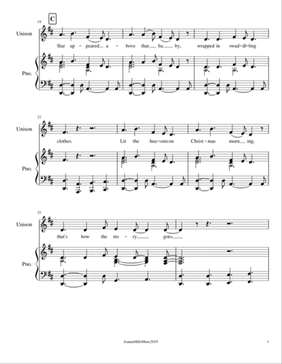 Mary Had a Baby (That's How the Story Goes) - An Original Gospel Christmas Anthem for Unison Choir Unison Choir scores gallery preview page 4