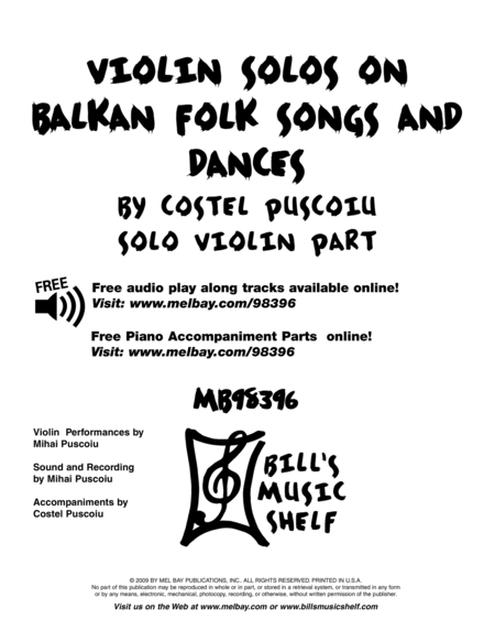 Violin Solos on Balkan Folk Songs and Dances