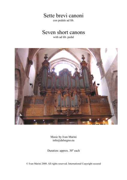 Seven short Canons - for solo Organ (pedal ad lib.) image number null