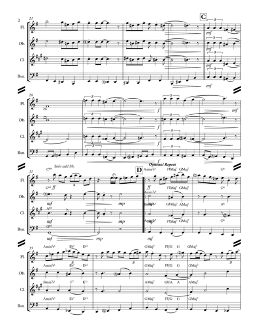 April In Paris Woodwind Quartet scores gallery preview page 3