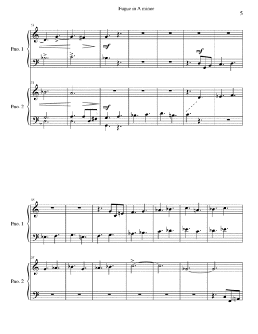 Five Voice Fugue in A Minor Voice scores gallery preview page 5