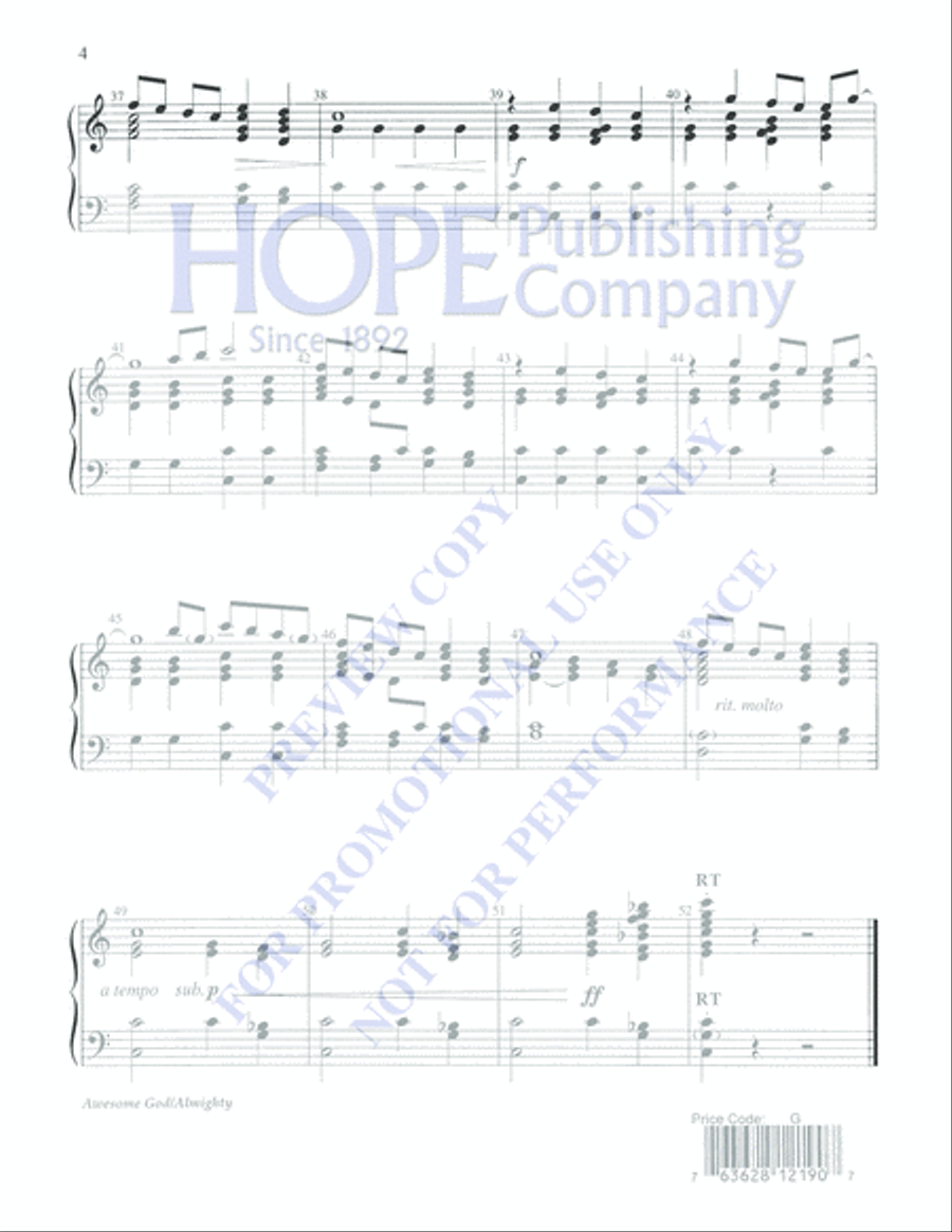 Awesome God with Almighty 3-Octaves scores gallery preview page 4