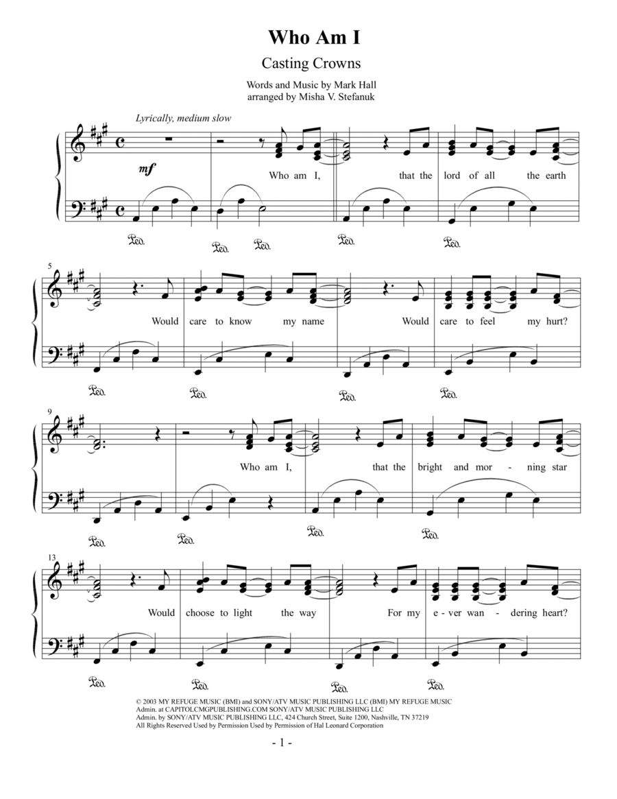 Who Am I Who Am I Easy Piano scores gallery preview page 1
