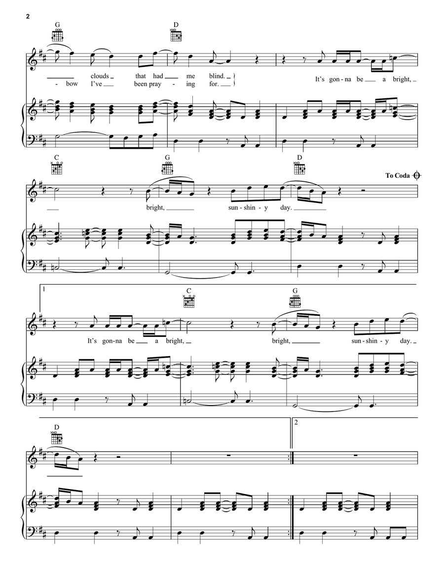 I Can See Clearly Now Piano, Vocal, Guitar scores gallery preview page 2