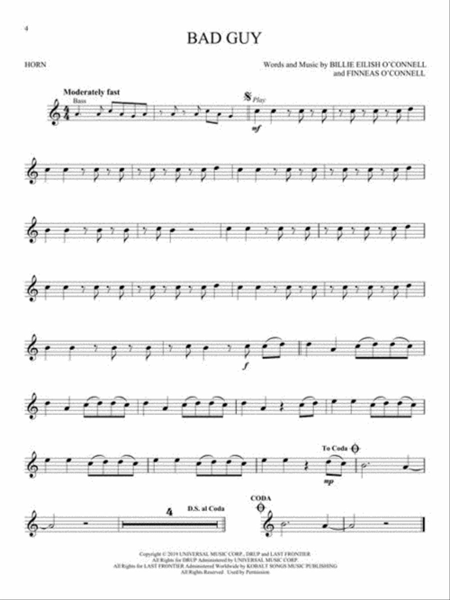 Billie Eilish Billie Eilish Horn scores gallery preview page 4
