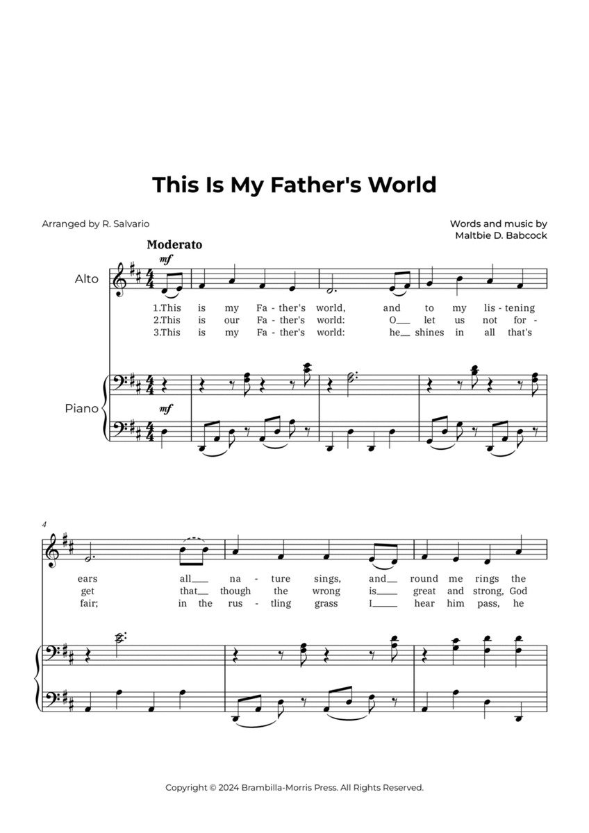 This Is My Father's World (Key of D Major) image number null