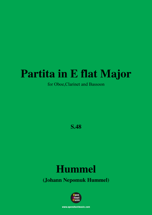 Book cover for Hummel-Partita,in E flat Major,S.48,for Oboe,Clarinet and Bassoon
