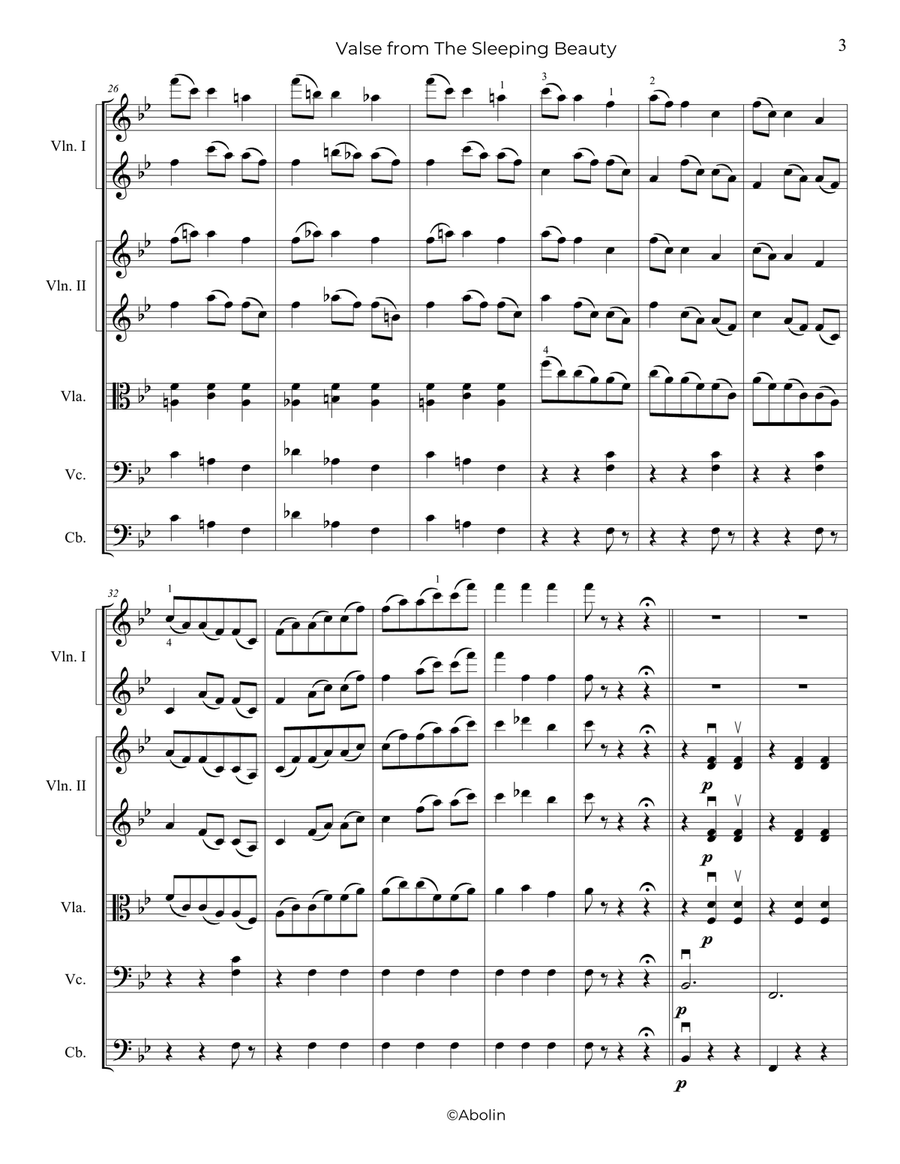 Tchaikovsky: Valse from The Sleeping Beauty - String Orchestra String Orchestra scores gallery preview page 4