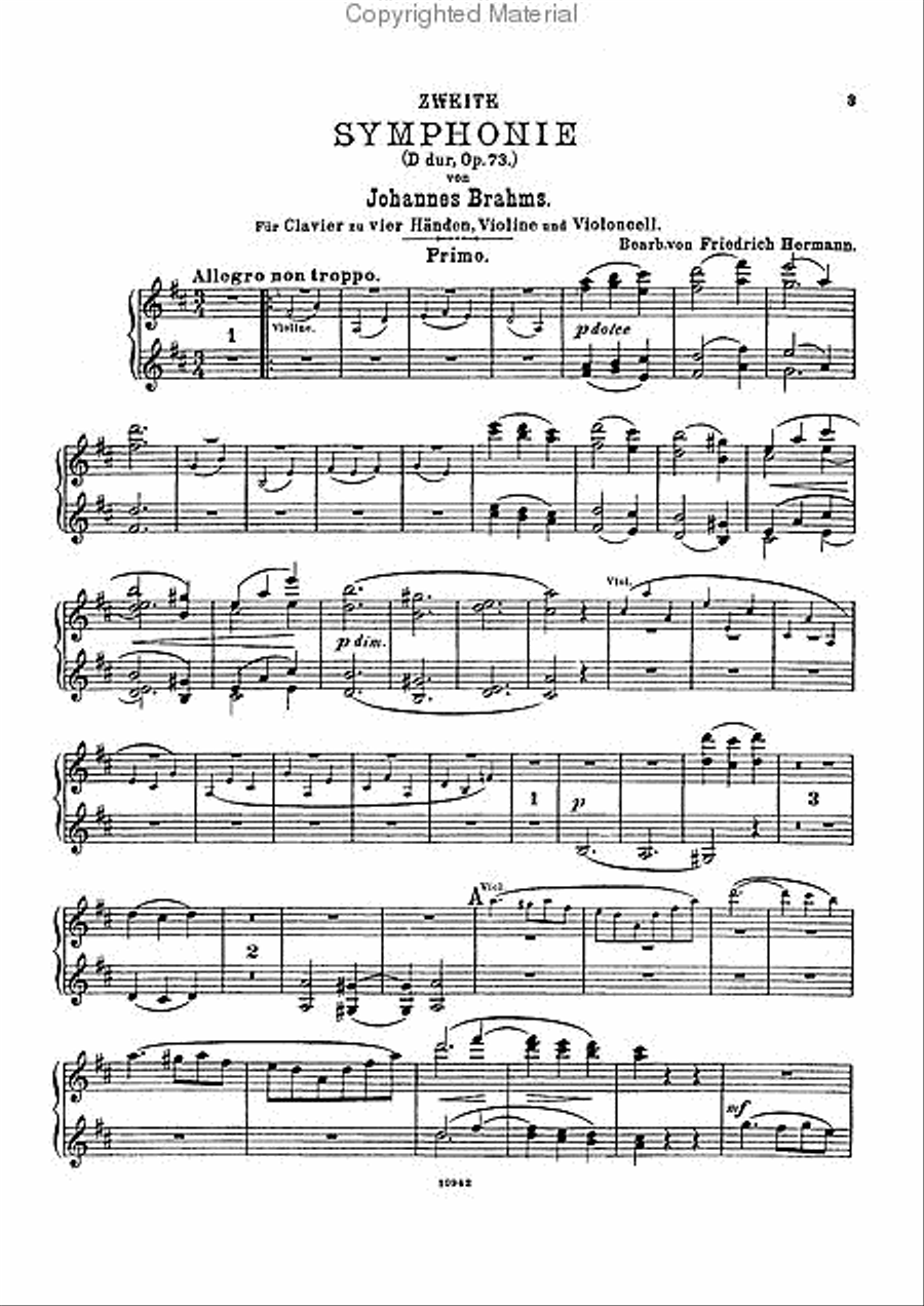 Symphony in D, Op. 73 Violin scores gallery preview page 3