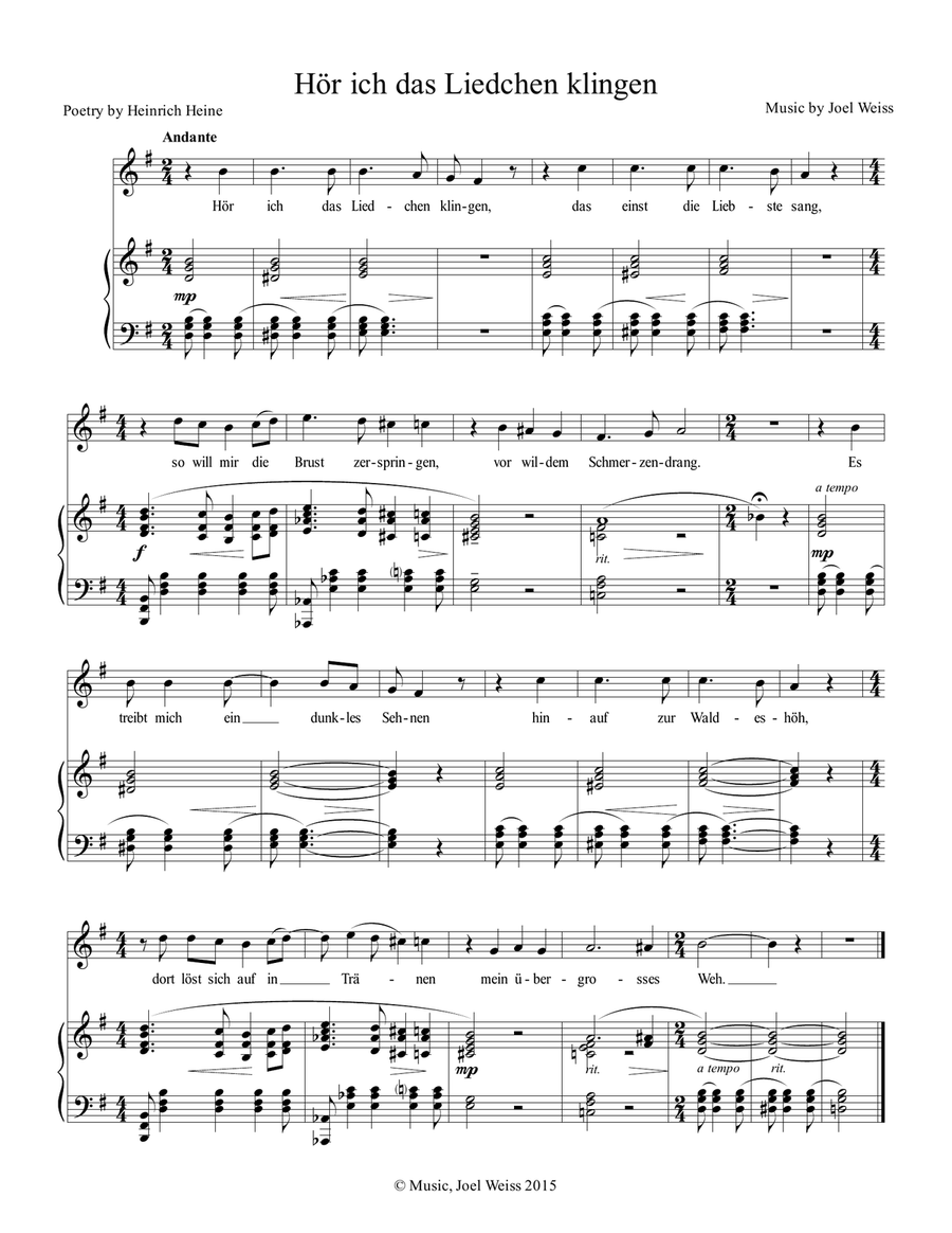 Hör ich das Liedchen klingen Voice scores gallery preview page 1
