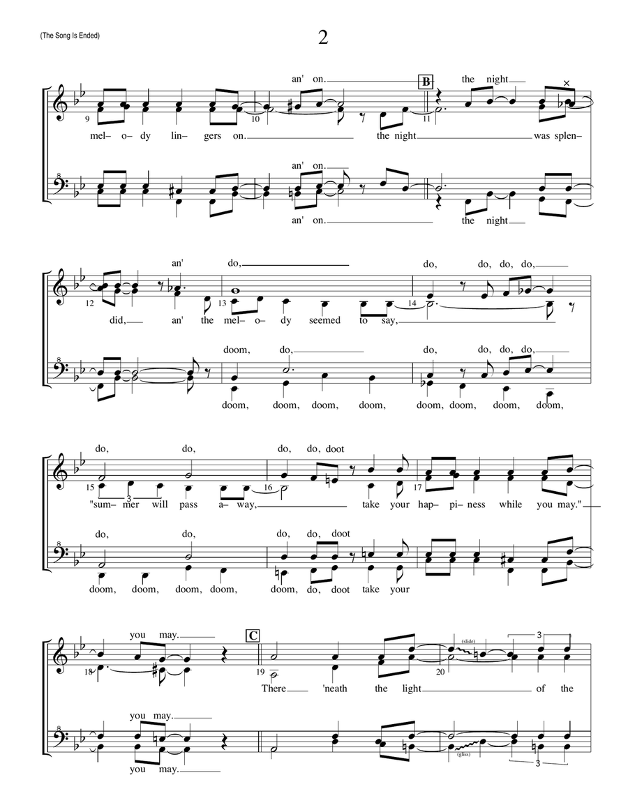 The Song Is Ended (but The Melody Lingers On) SSAA scores gallery preview page 2