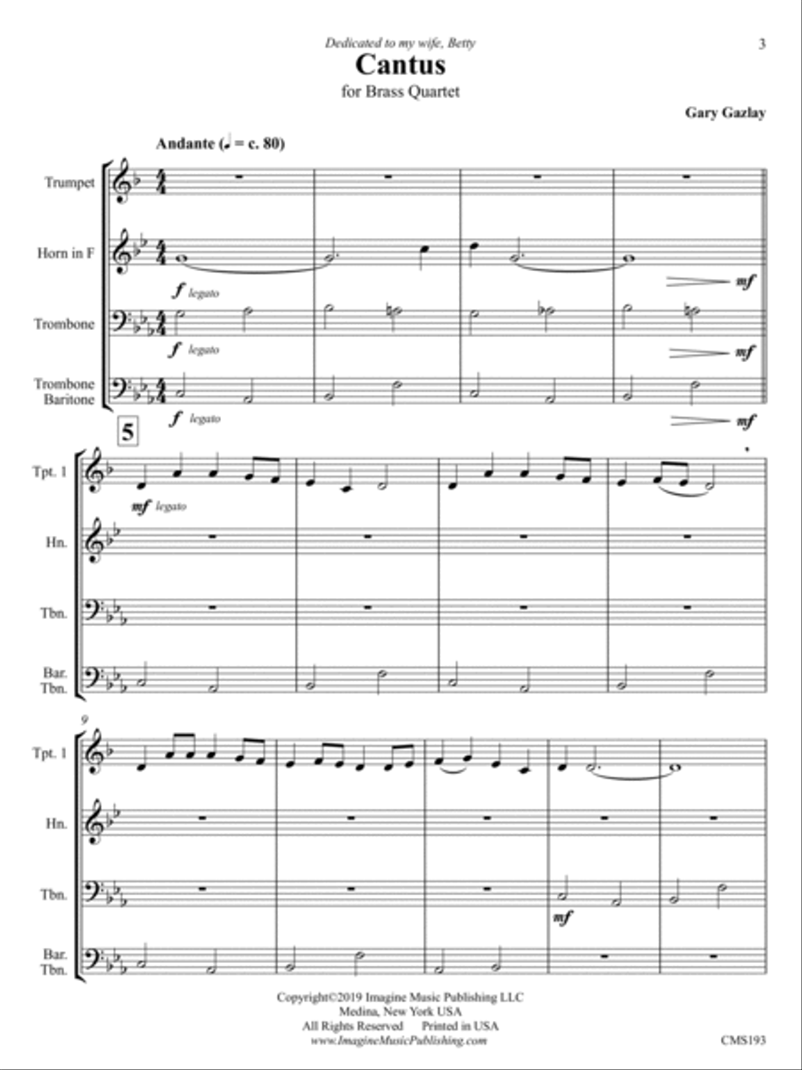 Cantus Brass Quartet scores gallery preview page 3