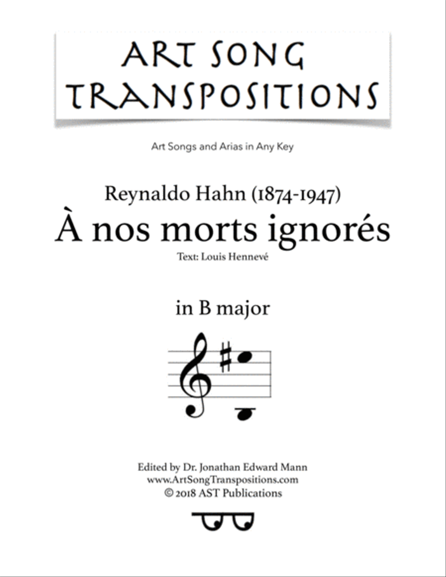 À nos morts ignorés (B major)