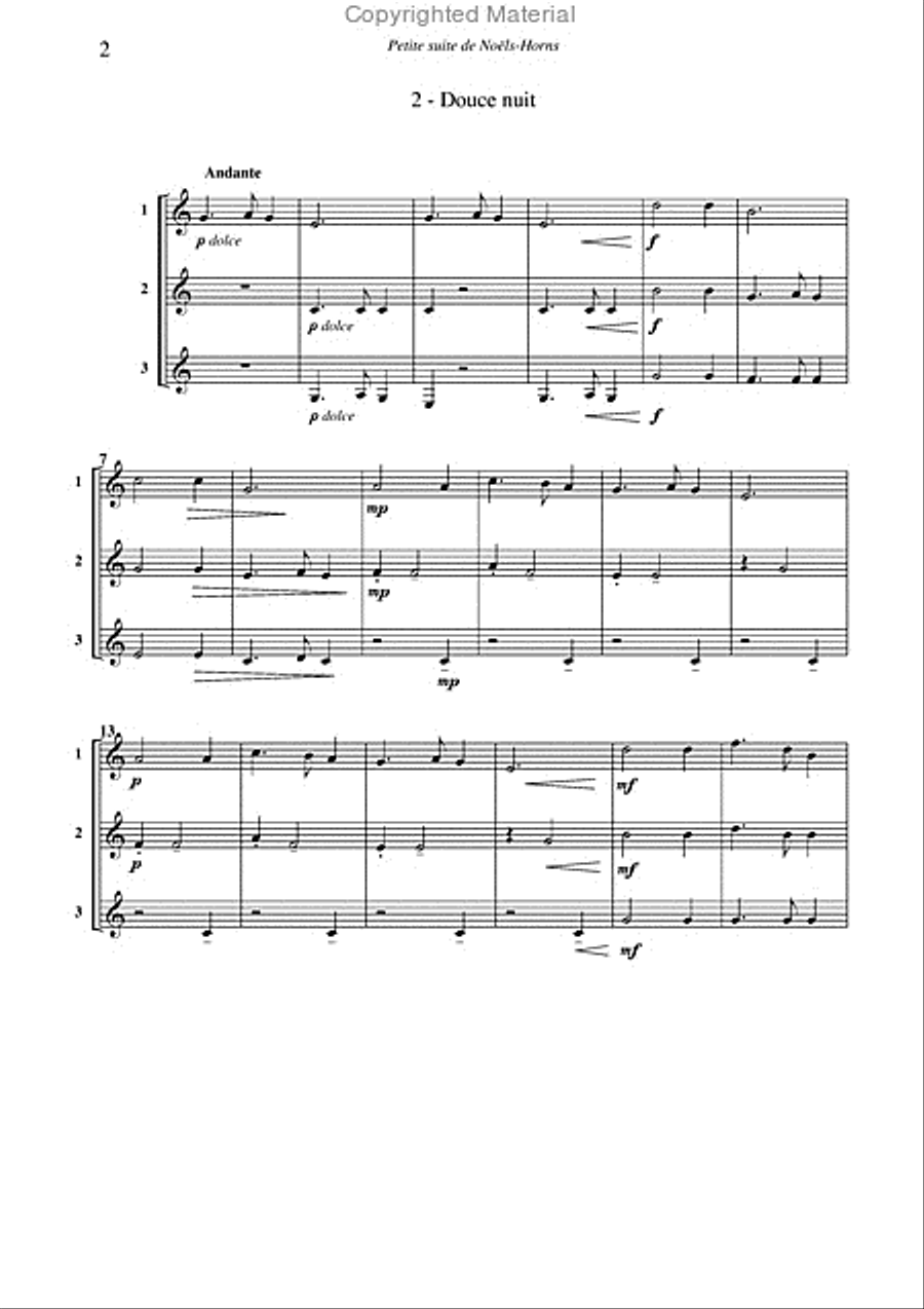 Petite suite de noëls, pour cor Horn scores gallery preview page 3