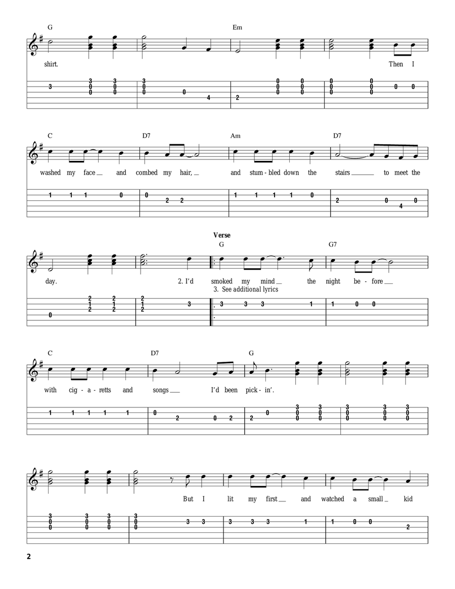 Sunday Mornin' Comin' Down Electric Guitar scores gallery preview page 2