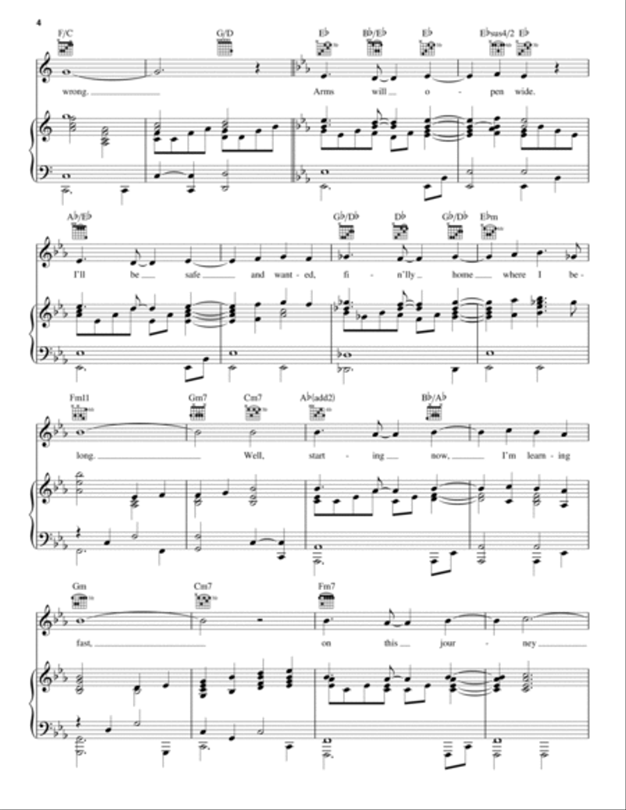 Journey To The Past Piano, Vocal, Guitar scores gallery preview page 4