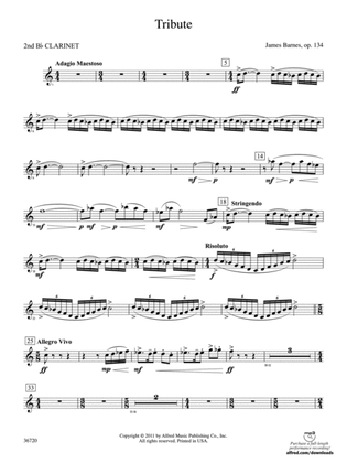 Tribute: 2nd B-flat Clarinet