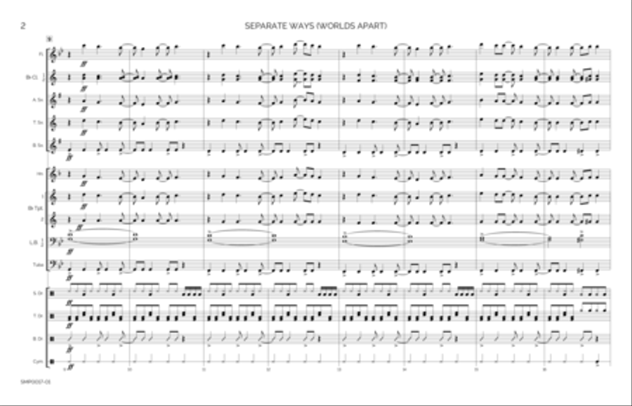 Separate Ways (worlds Apart) Marching Band scores gallery preview page 3