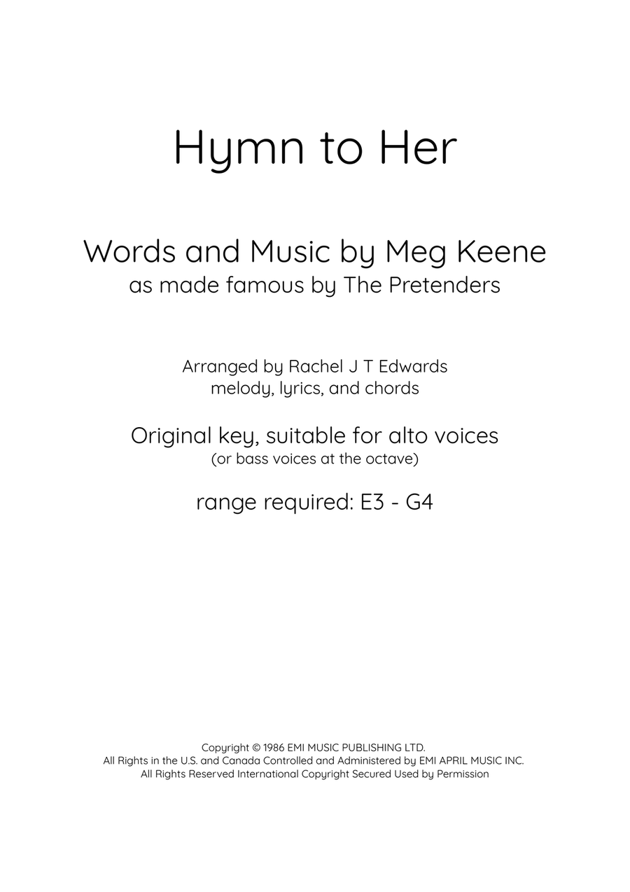 Hymn To Her Piano Solo scores gallery preview page 1