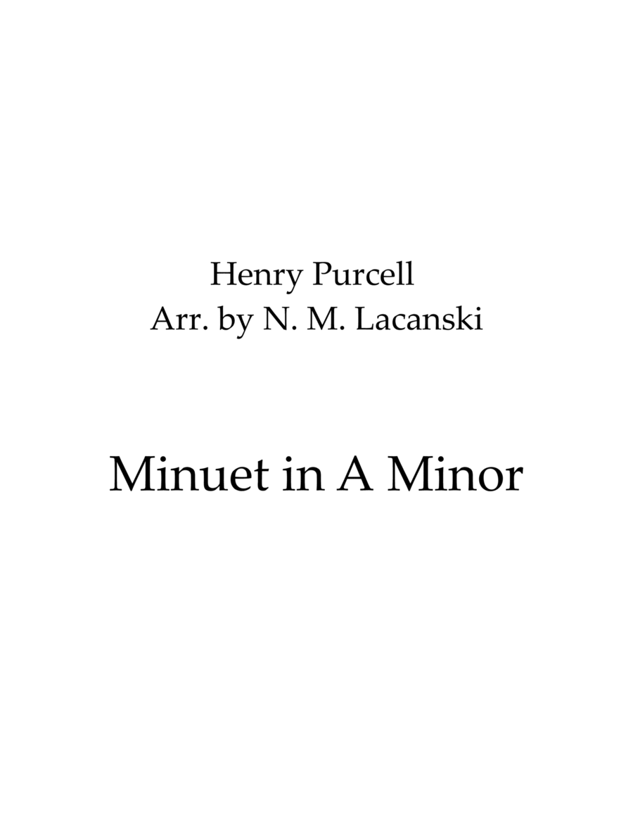 Minuet in A Minor Small Ensemble scores gallery preview page 1
