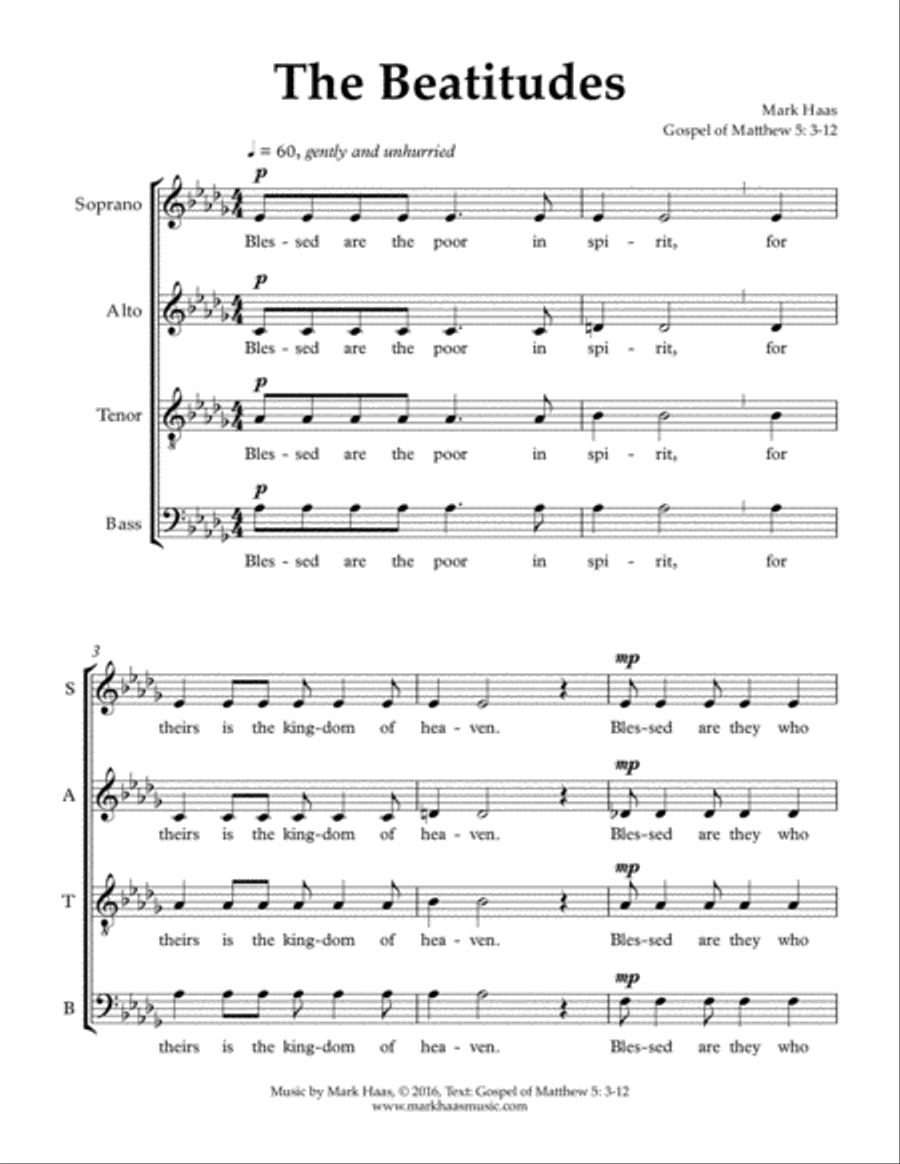 The Beatitudes 4-Part scores gallery preview page 2
