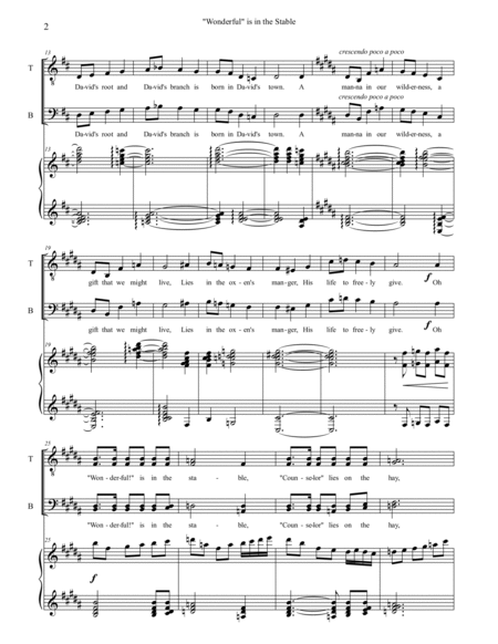 "Wonderful" is in the Stable, Christmas Carol : SATB Choir (Some Divisi) and Piano (2007 version) image number null