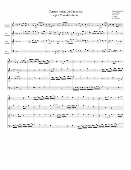 Canzon no.9 a4 (1596) (arrangement for 4 recorders)