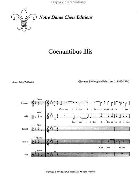 Coenantibus illis for SATTB Choir