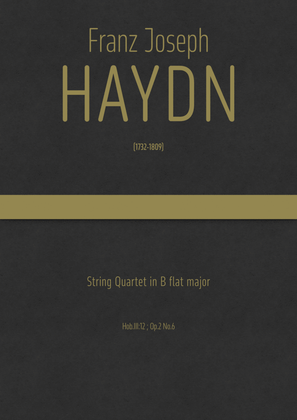 Book cover for Haydn - String Quartet in B flat major, Hob.III:12 ; Op.2 No.6