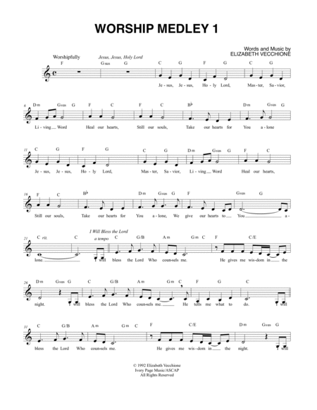 Worship Medley 1 - lead sheet