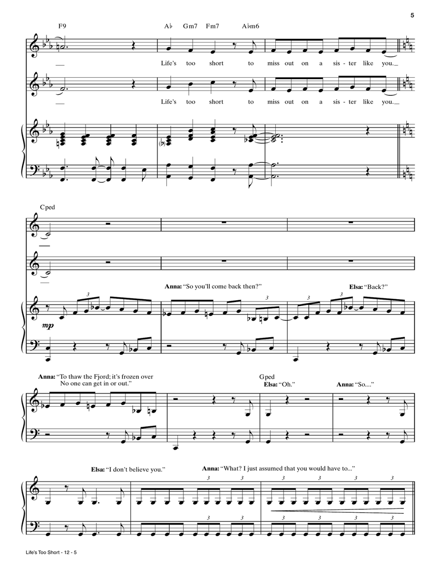 Life's Too Short Life's Too Short Voice scores gallery preview page 5