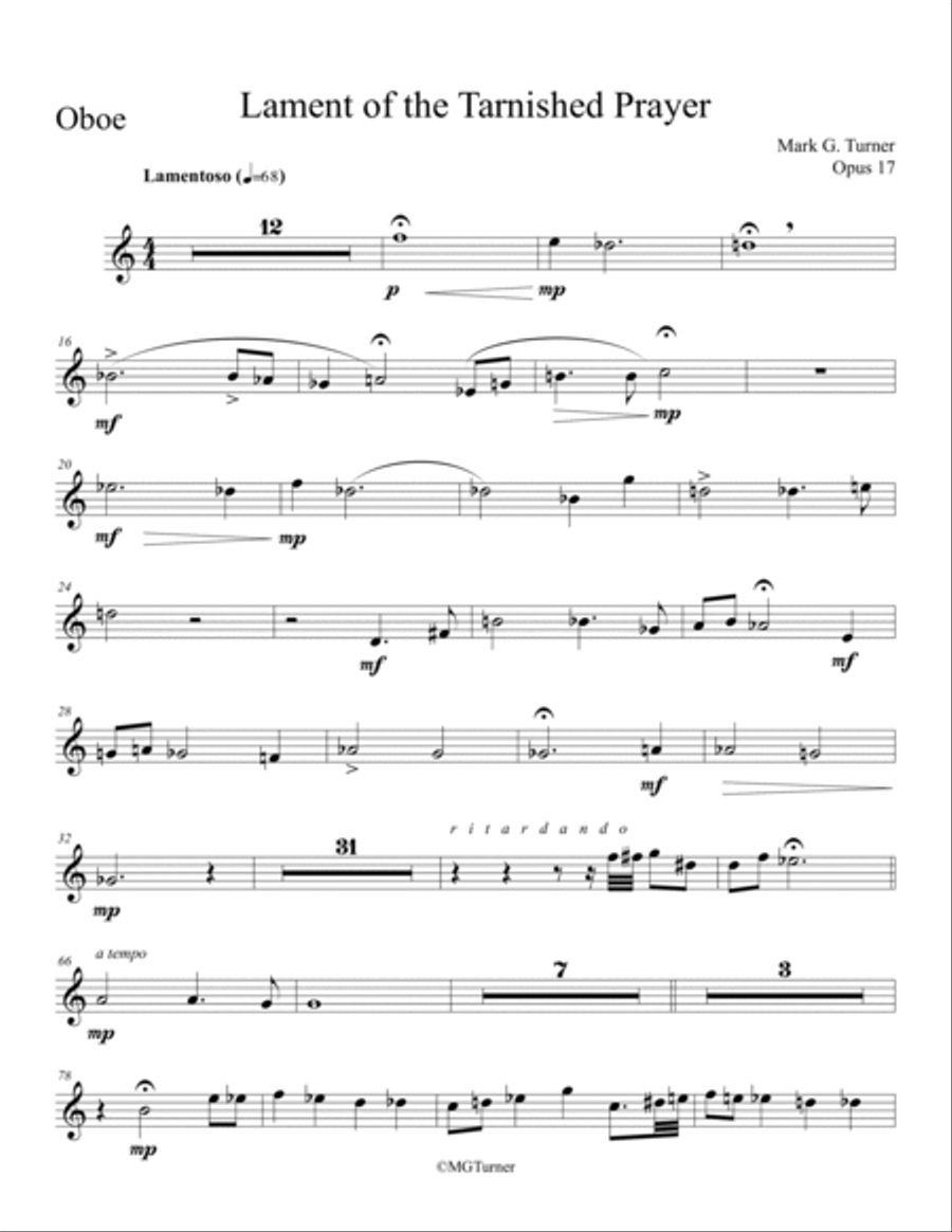 Lament of the Tarnished Prayer Small Ensemble scores gallery preview page 5