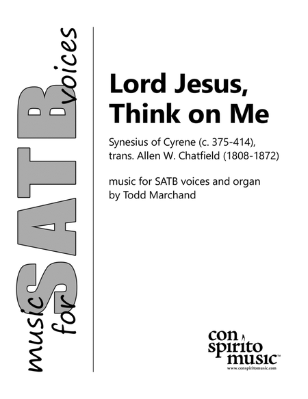 Lord Jesus, Think on Me — SATB voices, organ image number null